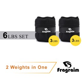 Fragraim Adjustable Ankle Weights 1-6 LBS Pair with Removable Weight for Jogging, Gymnastics, Aerobics, Physical Therapy, Resistance Training|Each 0.6-3 lbs, Total 6LBS, Black