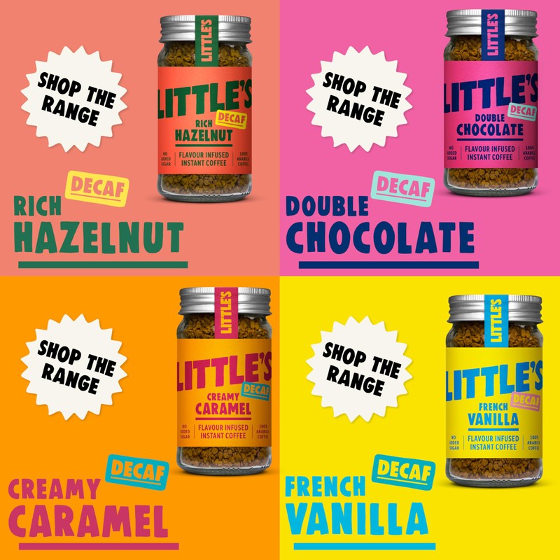 Little's Creamy Caramel Flavoured Decaf Instant Coffee, 6 Pack (50g