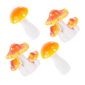 Yardenfun 4pcs Miniature Mushroom Decor Resin Ornaments for DIY Bonsai Creative Landscape Decoration for Gardens Yards and Home Decor Lovely Mushroom Statues