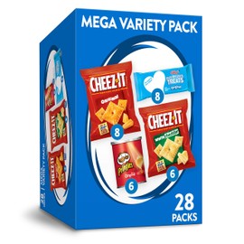 Kellogg's Mega Variety Pack, Lunch Snacks, Office and Kids Snacks, Variety Pack, 28.1oz Box (28 Packs)