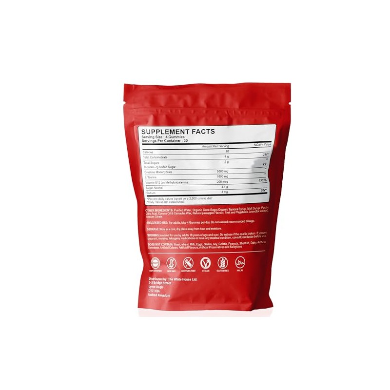 Creatine Gummies – 5000mg Real Creatine Monohydrate per Serving –