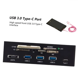 Docooler Sunshine-tipway STW 5.25 inches Internal Card Reader Media Multi-Function Dashboard PC Front Panel Type-C USB 3.1 USB 3.0 Support CF MD XD MMC TF M2 MS