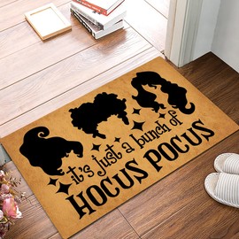 Entrance Door Mat It’s Just a Bunch of Hocus Pocus Funny Welcome Rubber Non Slip Backing Mat for Indoor Outdoor 23.6 in(W) X 15.7 in(L)