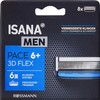ISANA Men Pace 6+ Razor Blades 8 Pieces 6-Blade System,