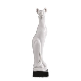 danila-souvenirs Decorative Marble Statue Figurine Sculpture Standing White Cat 13 cm