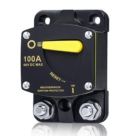 Car Circuit Breaker Car Circuit Breaker DC 12 V - 48 V Automatic Fuse Holder 100 A with Manual Reset Car Fuse for Motor, Car, Boat