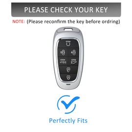 Qunzes Key Fob Cover with Heavy-Duty Keychain for Hyundai Sonata Santa fe Tucson (Brown)