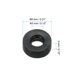 PATIKIL M3 Rubber Flat Washer, 24 Pack 3mm ID 8mm OD 3mm Thick Sealing Spacer Gasket Ring for Faucet Pipe Water Hose Fastener Bolt, Black