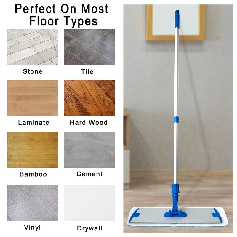 Mr. Towels Premium Microfiber Floor Mop + 2 Reusable 18"