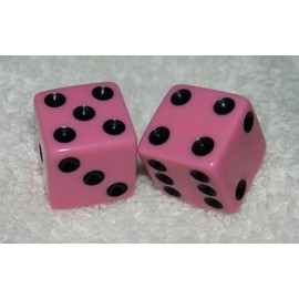 Pink With Black Dots Opaque Dice Pair