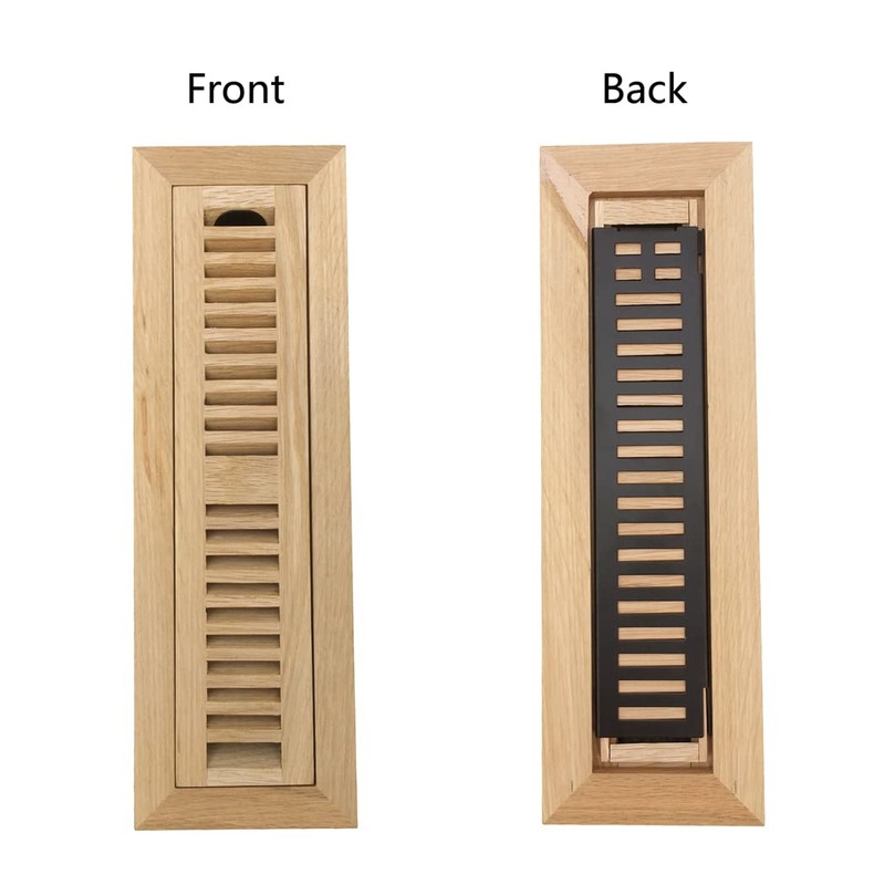 Homewell White Oak Wood Floor Register Vent Cover, Flush Mount