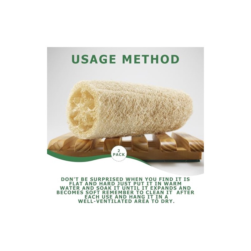 Esponja Lufa Natural Pura Orgánica Reutilizable Exfoliante Corporal Espalda Spa