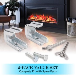 Fireplace Damper Clamp Stainless Steel Flue Stop Clamp for Gas Logs 2 Pcs