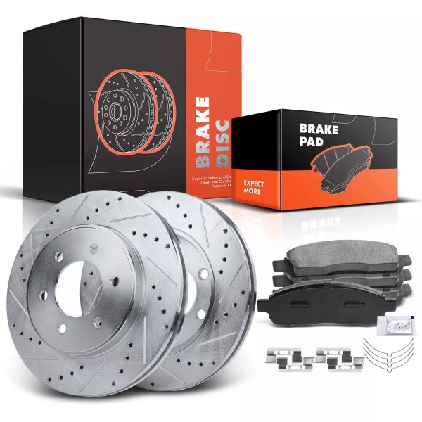 Unbranded Drilled Brake Rotors & Brake Pad for Ford F150