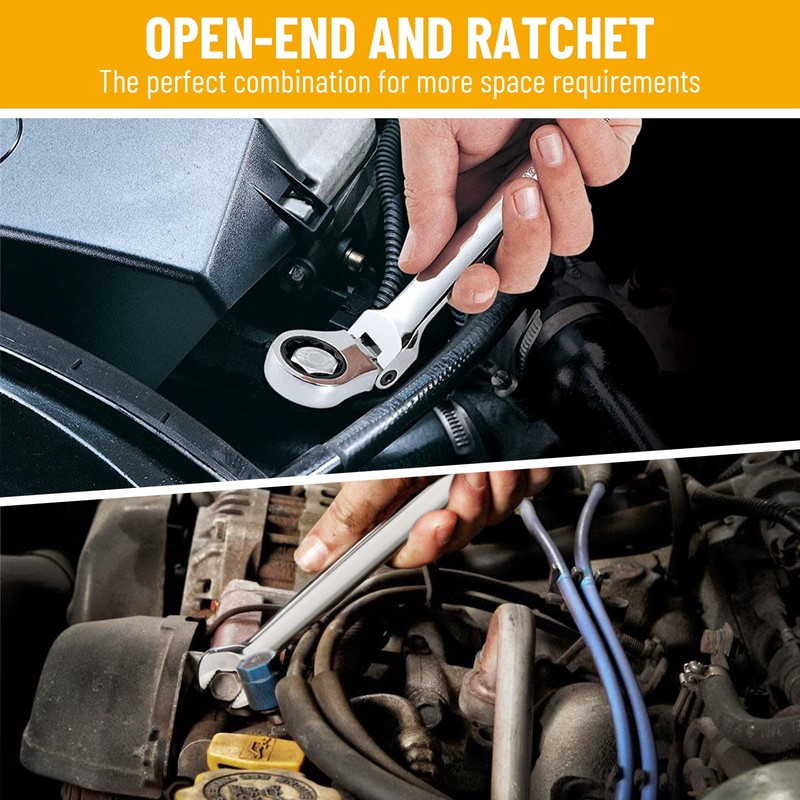 Pilida 10mm Ratchet Wrench Flex Head: Box End Wrench 12Pt|