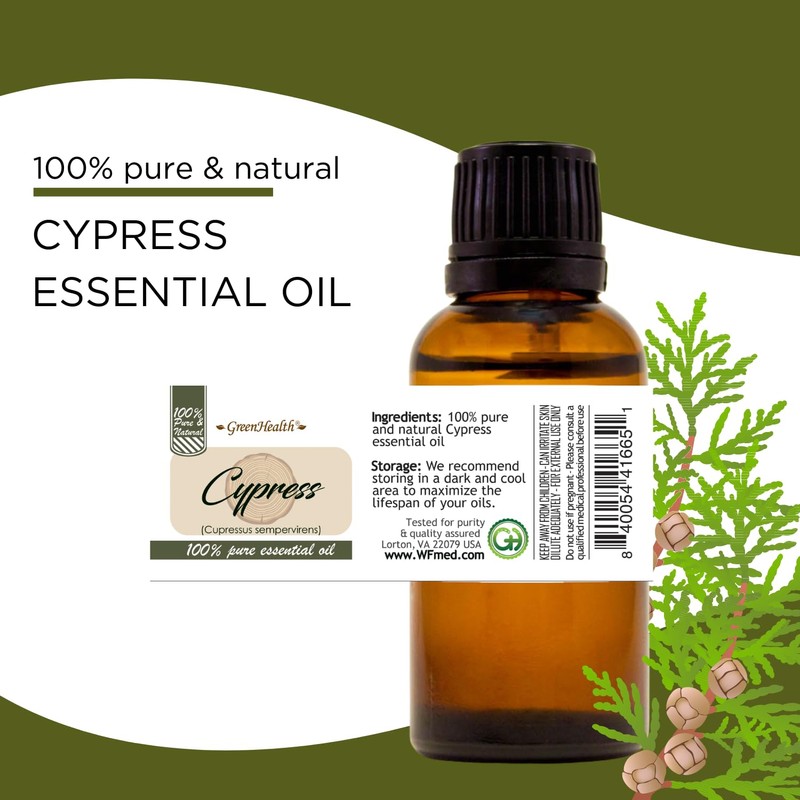 GreenHealth - 5 ml Cypress Essential Oil - 100% Pure