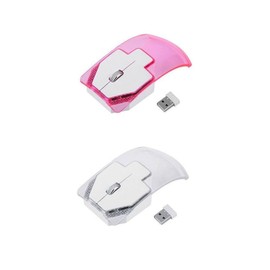 Operitacx 2.4G Wireless Optical Mouse with Transparent Illumination Stylish Pink Design for Gaming and Everyday Use Up to Operating Distance