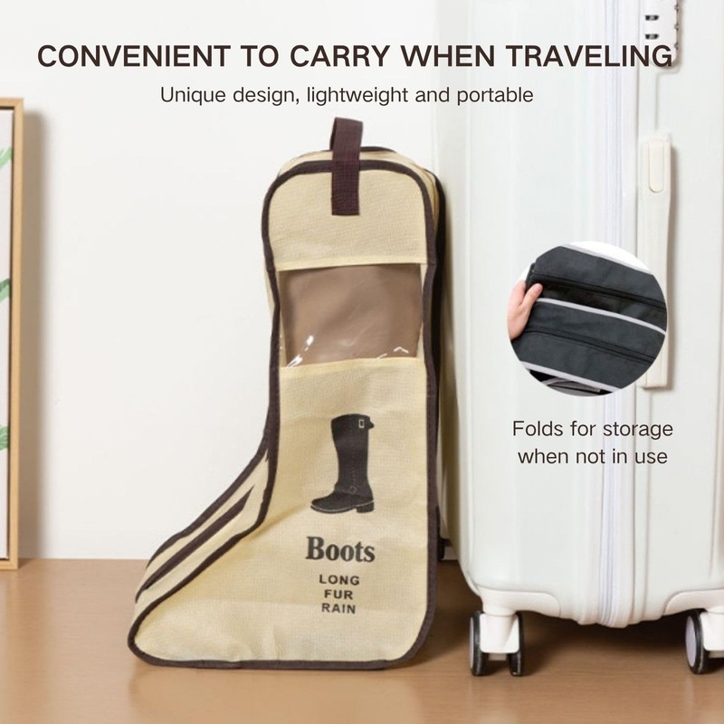 Poemtian 2PCS Portable Tall Boots Storage Bags, Dust-Proof Tall Boot