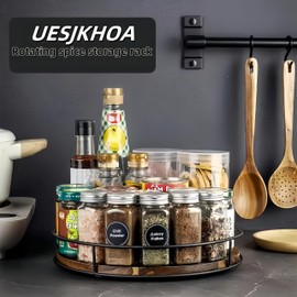 Lazy Susan Turntable for Cabinet,Lazy Susan Organizer,Table Top, Kitchen,Bathroom,Pantry, Spice Organization,Wooden 360°Spinning Tray