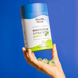 Health Hack Citrato de Magnesio en Gomitas | 180 Gummies para 3 meses | 2400mg por porción |Suplemento Alimenticio de Magnesium Citrate de Alta Absorción | Sin Azúcar, Sin Colorantes Artificiales