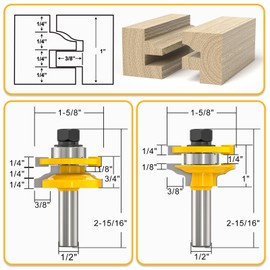 MEANLIN 3PCS Raised Panel Cabinet Door Router Bit Set 1/2 Inch Shank Woodworking Carbide Joinery Wood Milling Cutter for Cabinet Door, Frames and More