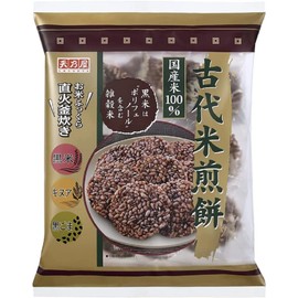 Amanoya Ancient Rice Crackers Amanoya Kodaimai Senbei 10 pieces (Pack of 2), Japanese Rice & Quinoa Rice Cracker with Black Sesame Snack, MADE IN JAPAN