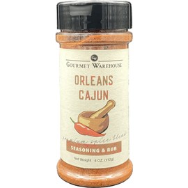 Gourmet Warehouse Orleans Cajun BBQ Rub Seasoning Spice | Handcrafted In Small Batches | Gluten-Free No MSG | 4 Ounces (Pack of 1)