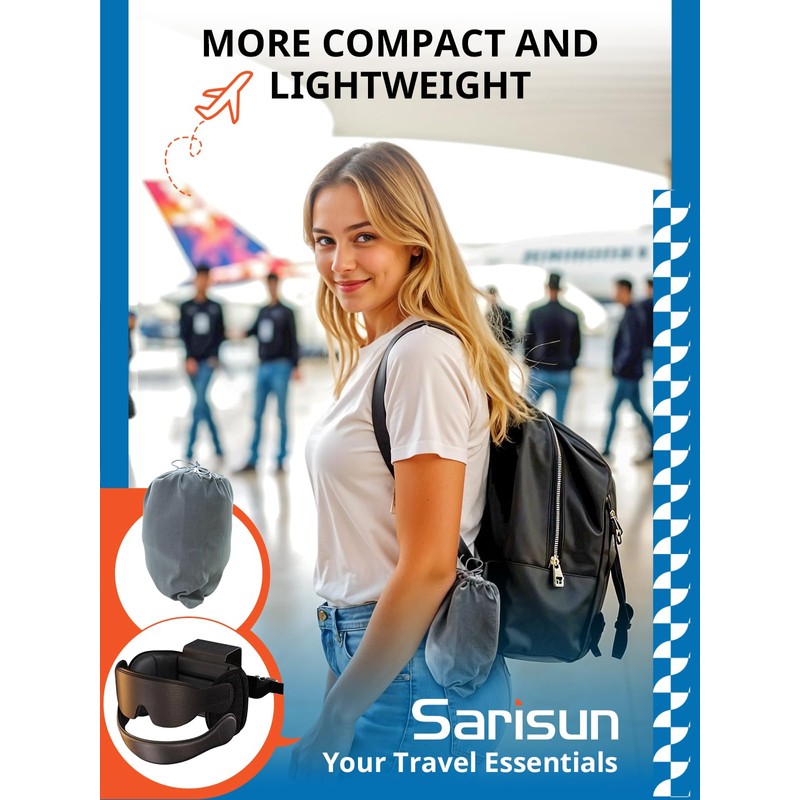 SARISUN Travel Pillow Combo with Chin Strap, Airplane Pillows with
