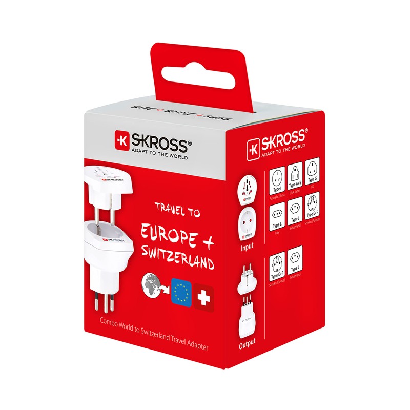 Skross 101405 Combo Plug Adapter, White, One Size