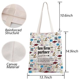 TGBJE Funny Law Firm Partner Definition Tote Bag Attorney Appreciation Gift Counsellor Gifts (C Law Tote)
