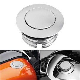 TCMT Motorcycle Flush Pop Up Reservoir Gas Cap Fuel Tank Gas Cover Fits For Harley Breakout Cross Bones Dyna Sportster XL 1200 XL 883 Touring Road King Road Glide Street Glide Electra Glide 1982-2023