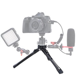 CS PRIORITY Desktop Mini Tripod Stand with 1/4 Thread Compatible for DSLR SLR Camera Camcorders Smartphone Vlog Handle Grip 3KG Load (CHINA)