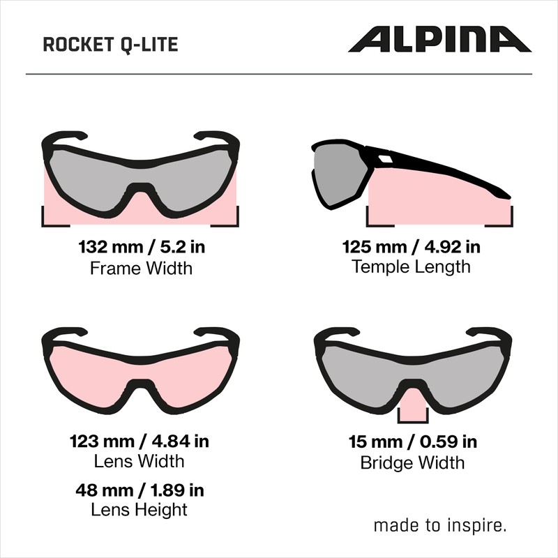 ALPINA ROCKET Q-LITE Mirrored, Contrast Enhancing & Anti-Fog Sports &