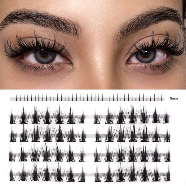 LANKIZ Manga Lashes, 96pcs Cluster Lashes with Bottom Lashes, Individual