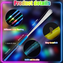 Sunshine smile Fibreglass Light Stick, 36 Pieces LED Light Stick, Fibre Optic Lamp, Glow Stick Glow in the Dark, Light Sticks, Wedding Fibreglass Lamp for Wedding Parties, Party Bags, Children's