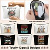 Sunnymove 12 Pcs Book Lover Makeup Bags Book Club Gifts