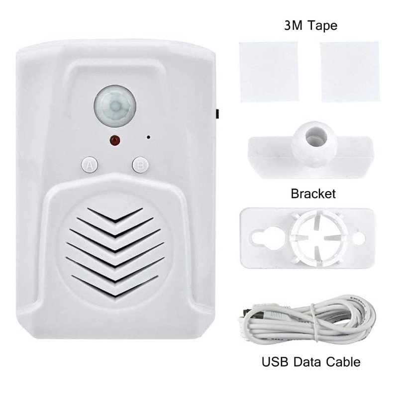 PIR Motion Sensor Activated Sound Player Speaker with USB Cable,