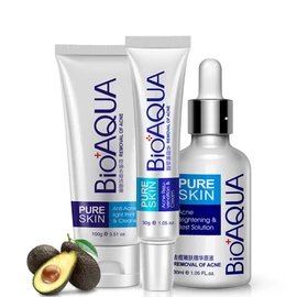 BIOAQUA Crema de aceite 3 en 1 para eliminar acné en la cara, manchas de acné, cicatriz de manchas de manchas de aceite hidratante 100 g+30 g+30 ml