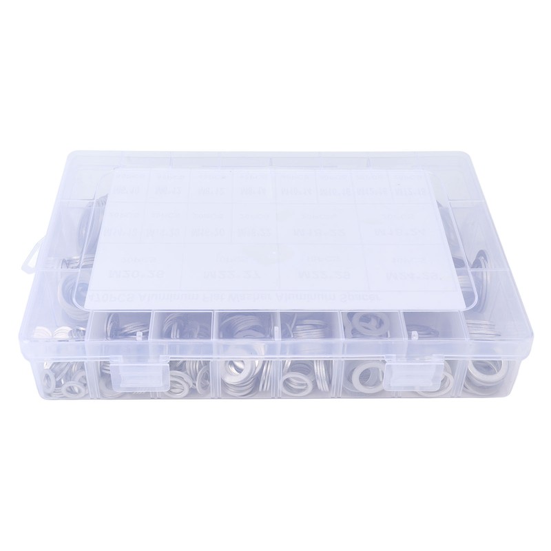 470Pcs Sealing Washer Aluminum Alloy Round Flat Washer Assortment Kit