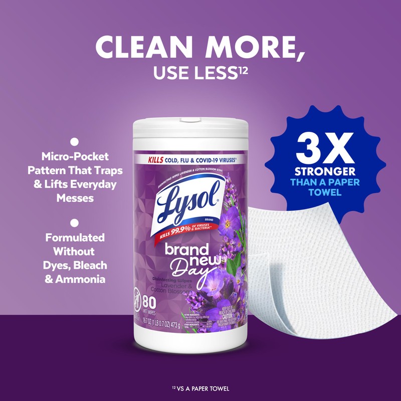 Lysol Disinfectant Wipes, Multi-Surface Antibacterial Wipes For Disinfecting, Dorm Room