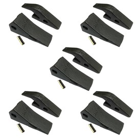 HYAT 230SP Backhoe Bucket Teeth +23P Flex Pins +U43792 Bucket Tooth Adapter, 23 230 Series Weld on Bucket Teeth Replacement for Skid Steer loaders and excavators for Hensley Excavator- 5 Pack