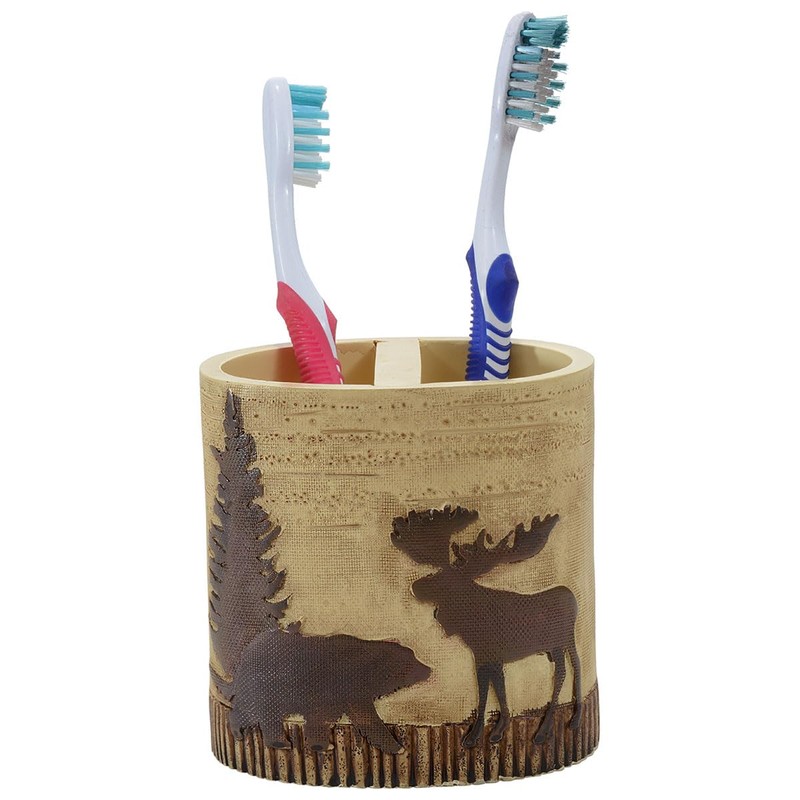 Black Forest Décor - Woodland Moose & Bear Toothbrush Holder