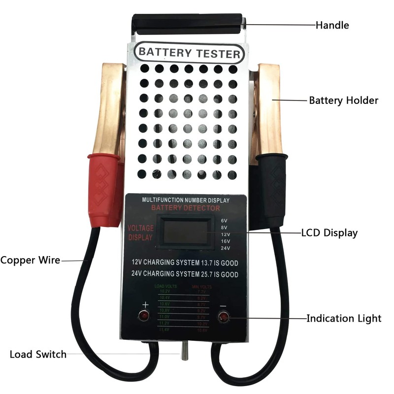 Battery Load Tester, Car Battery Load Tester, 6/8/12/16/24V Battery Alternator