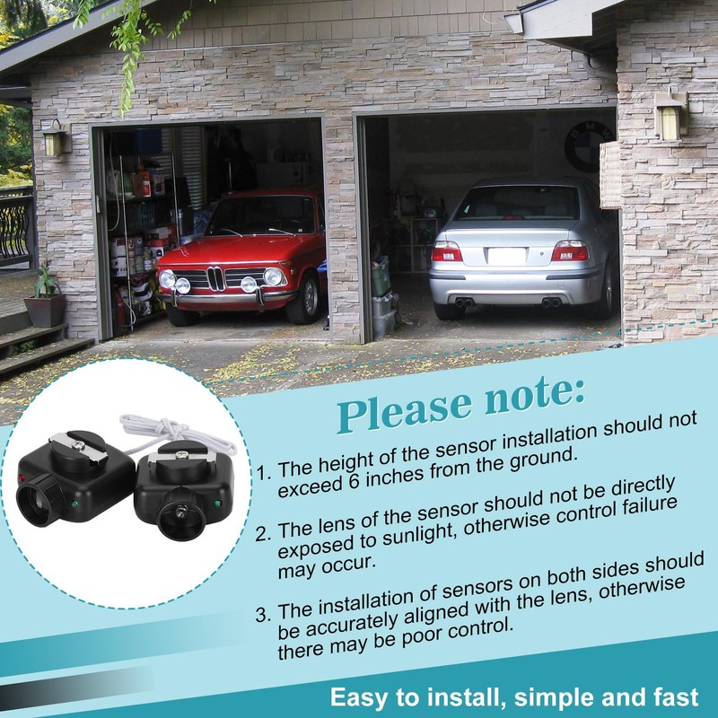 2 for Linear Garage Door Opener Sensors Beam Eyes Kit,Compatible