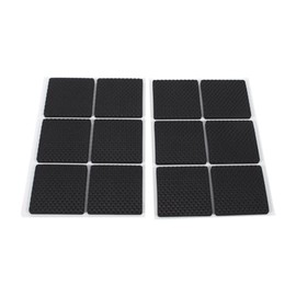 Tefola 12 Fundas Protectoras Negras Antideslizantes y Autoadhesivas para Muebles, sofás, mesas, sillas y Almohadillas de Goma