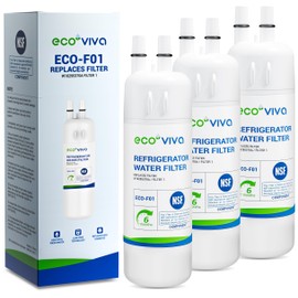 Ecoviva W10295370A Water Filter Replacement, Compatible with Everydrop® EDR1RXD1, EDR1RXD1B, W10295370, Filter 1, WHR1RXD1, KAD1RXD1, P4RFKB2, P8RFWB2L,Kenmore® 46-9930, 46-9081, Pack of 3