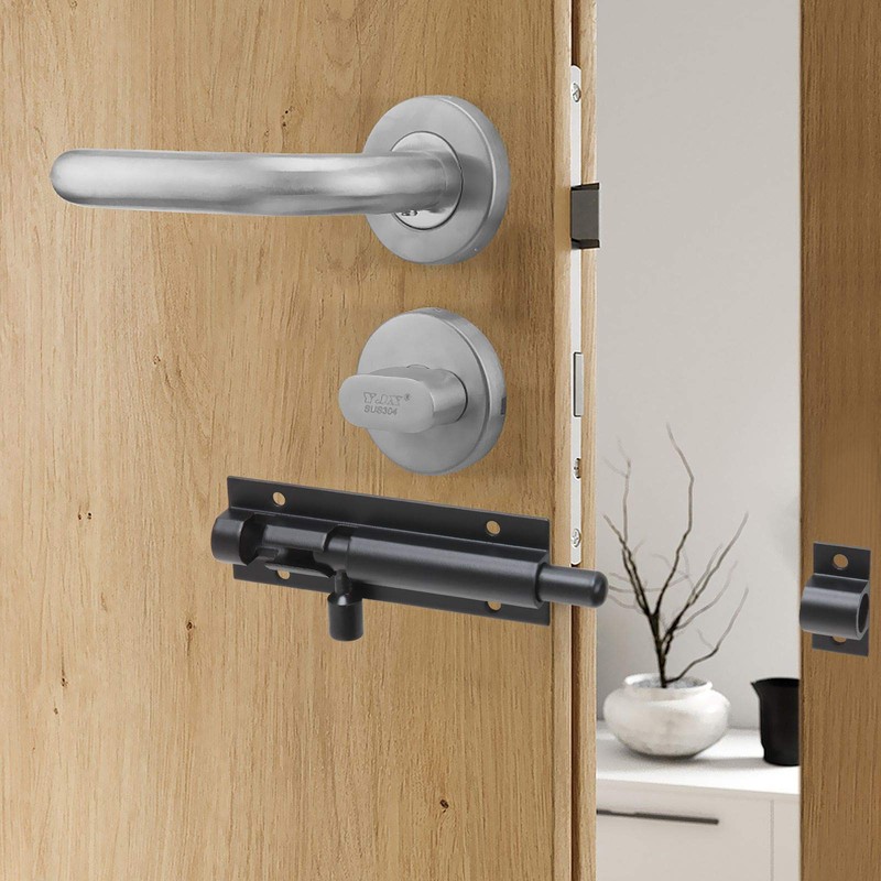 4 PCS Barrel Bolt Latch Black Slide Bolt Latch 3