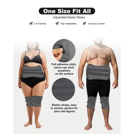 10 Pcs Castor Oil Pack Wrap for Men, Plus Size Castor Oil Packs for Men Women, XL Reusable Castor Oil Wraps Set for Eyes Neck Stomach Waist Knees Legs Feet, Flannel Cotton, Machine Washable，Mixed fibre fabrics (Dark Gray)