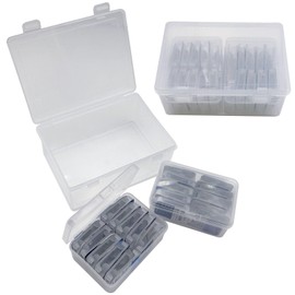 Yconbotr Daily Contact Lens Organizer, 3 Pieces Contact Lens Case, Total Hold 40 Pcs, Disposable Contact Lens Dispenser with Stickers, Eye Contact Lens Storage Travel Case Kit, Clear Portable Box