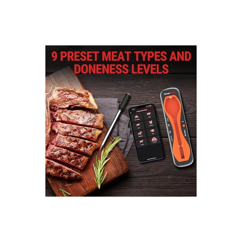Termóde de carne verdaderamente inalámbrico, termóde de carne Bluetooth para